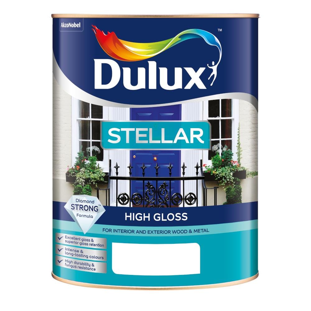 DULUX STELLAR HIGH GLOSS ENAMEL PAINT BASE B 1 LITRE