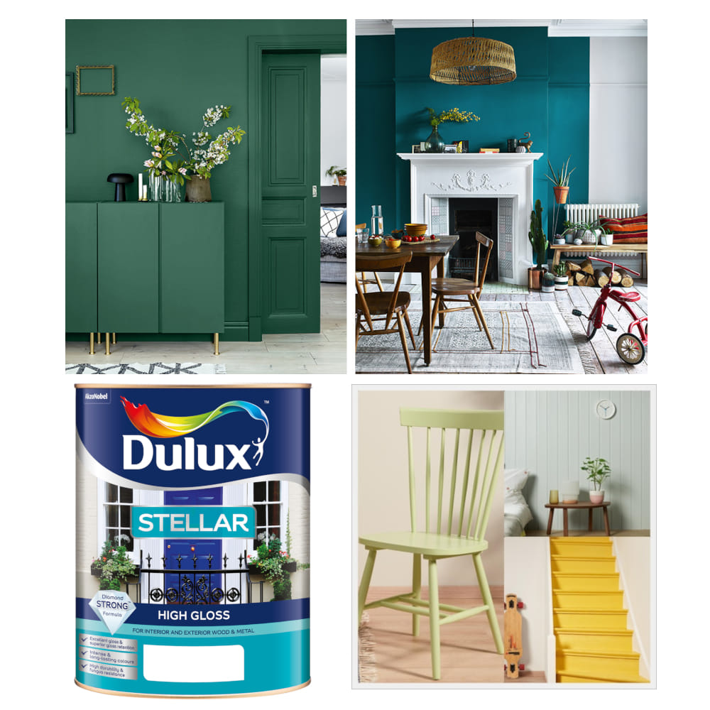 DULUX STELLAR HIGH GLOSS ENAMEL PAINT BASE B 5 LITRE