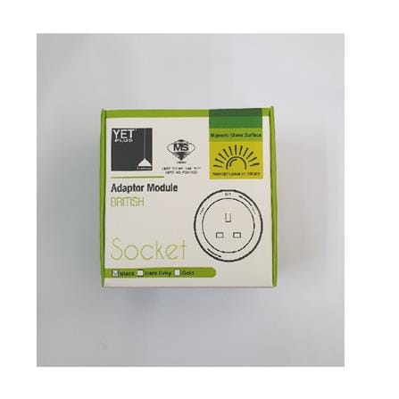 YETPLUS AC2101 BRITISH 13A GLASS SOCKET BLACK