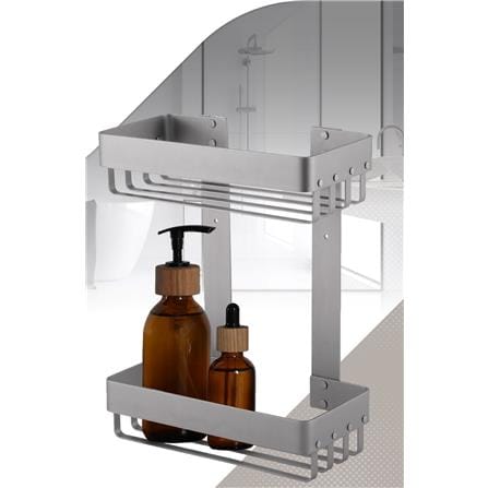 MOYA BATH RACK 2TIER KU276 ALUMINIUM MATTE GREY (W25XD12.7XH32.3 CM)