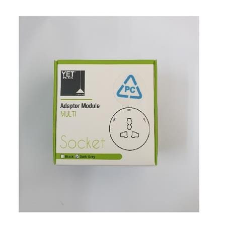 YETPLUS AC2202 MULTI 13A SOCKET DARK GREY