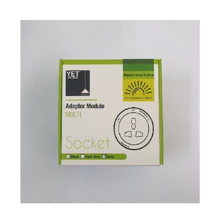 YETPLUS AC2102 MULTI 13A GLASS SOCKET DARK GREY