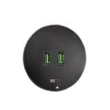YETPLUS AC2203 DOUBLE USB SOCKET DARK GREY