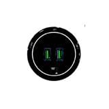 YETPLUS AC2103 DOUBLE USB GLASS SOCKET BLACK