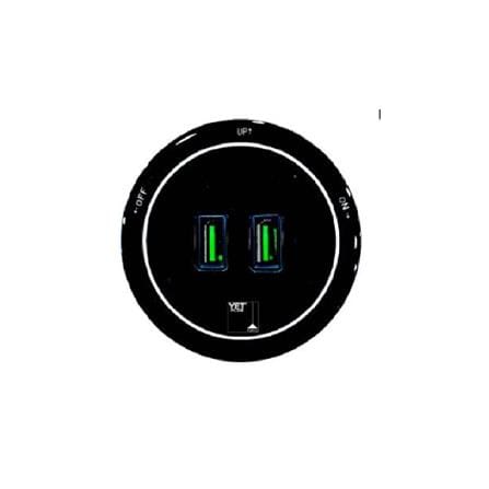YETPLUS AC2103 DOUBLE USB GLASS SOCKET BLACK