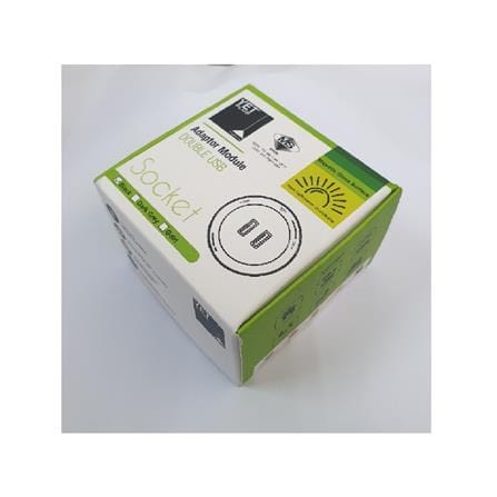 YETPLUS AC2103 DOUBLE USB GLASS SOCKET BLACK