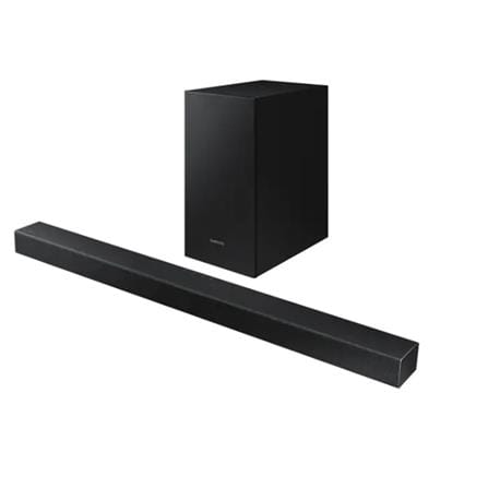 SAMSUNG SOUND BAR HW-T420/XM WITH WIRELESS SUBWOOFER; POWERFUL BASS, SMART SOUND (2.1CH)