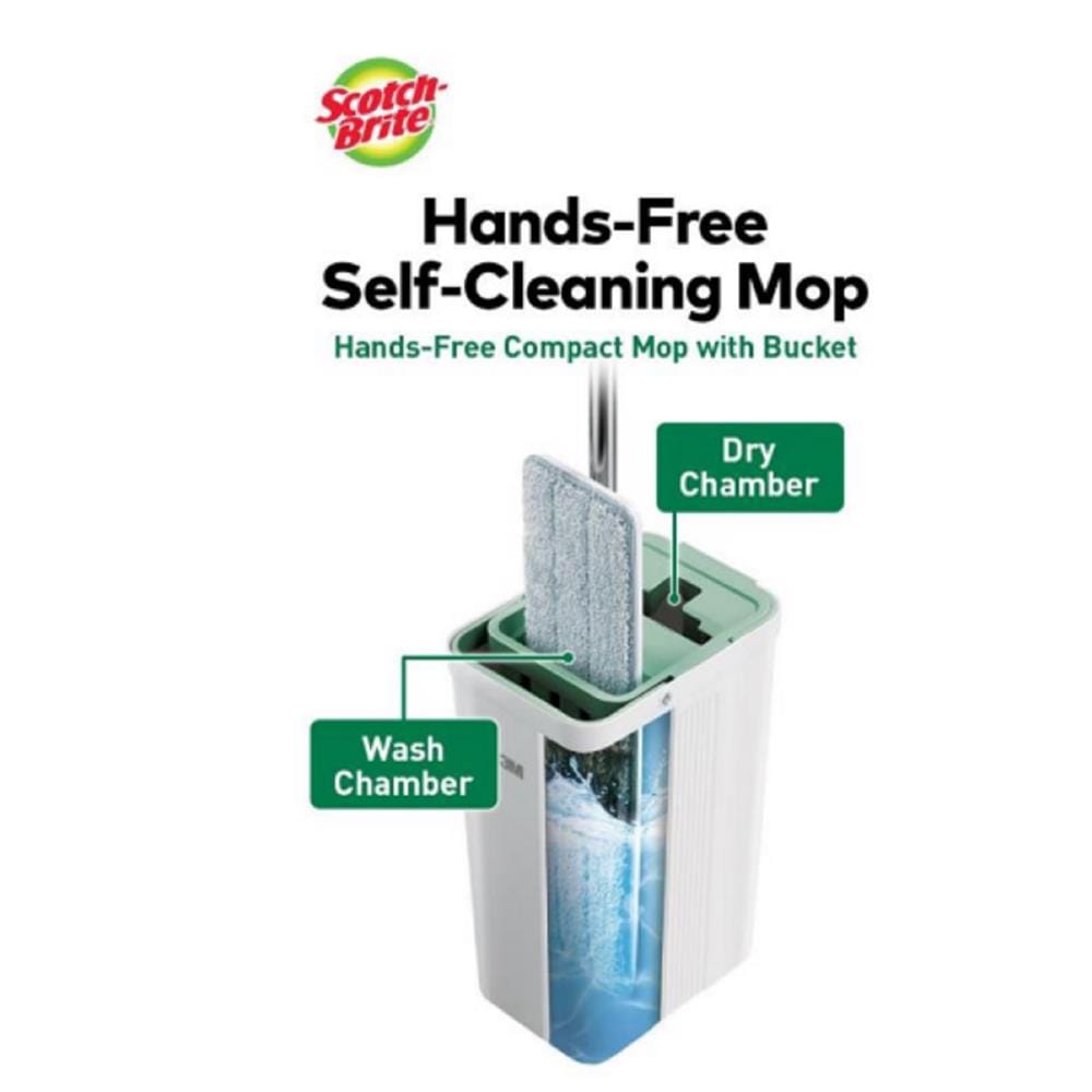 FLAT MOP WITH BUCKET SCOTCH BRITE