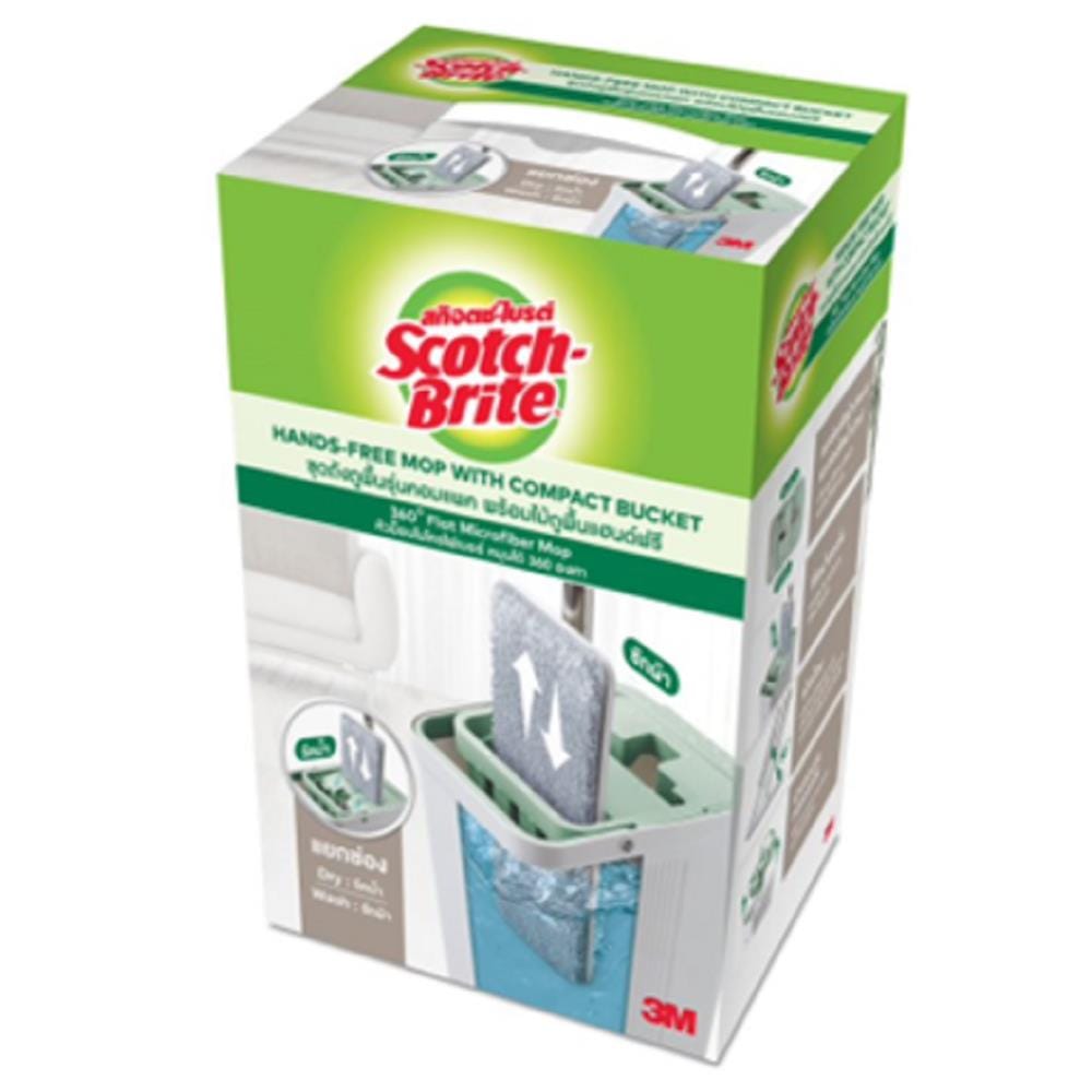 FLAT MOP WITH BUCKET SCOTCH BRITE