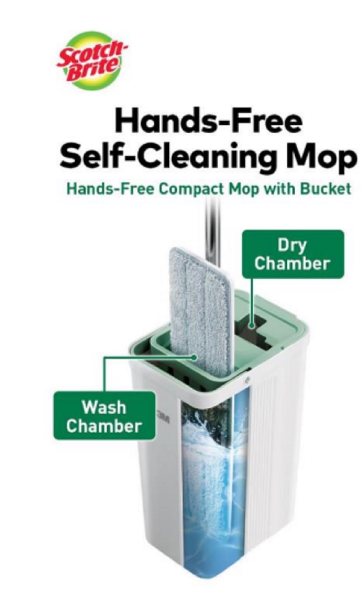 FLAT MOP WITH BUCKET SCOTCH BRITE