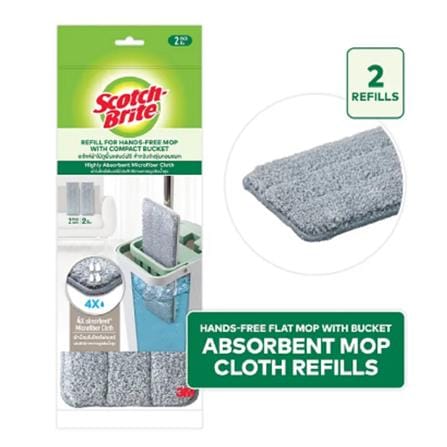 SCOTCH BRITE ANDS-FREE FLAT MICROFIBER MOP REFILL PACK (2PCS/PACK)