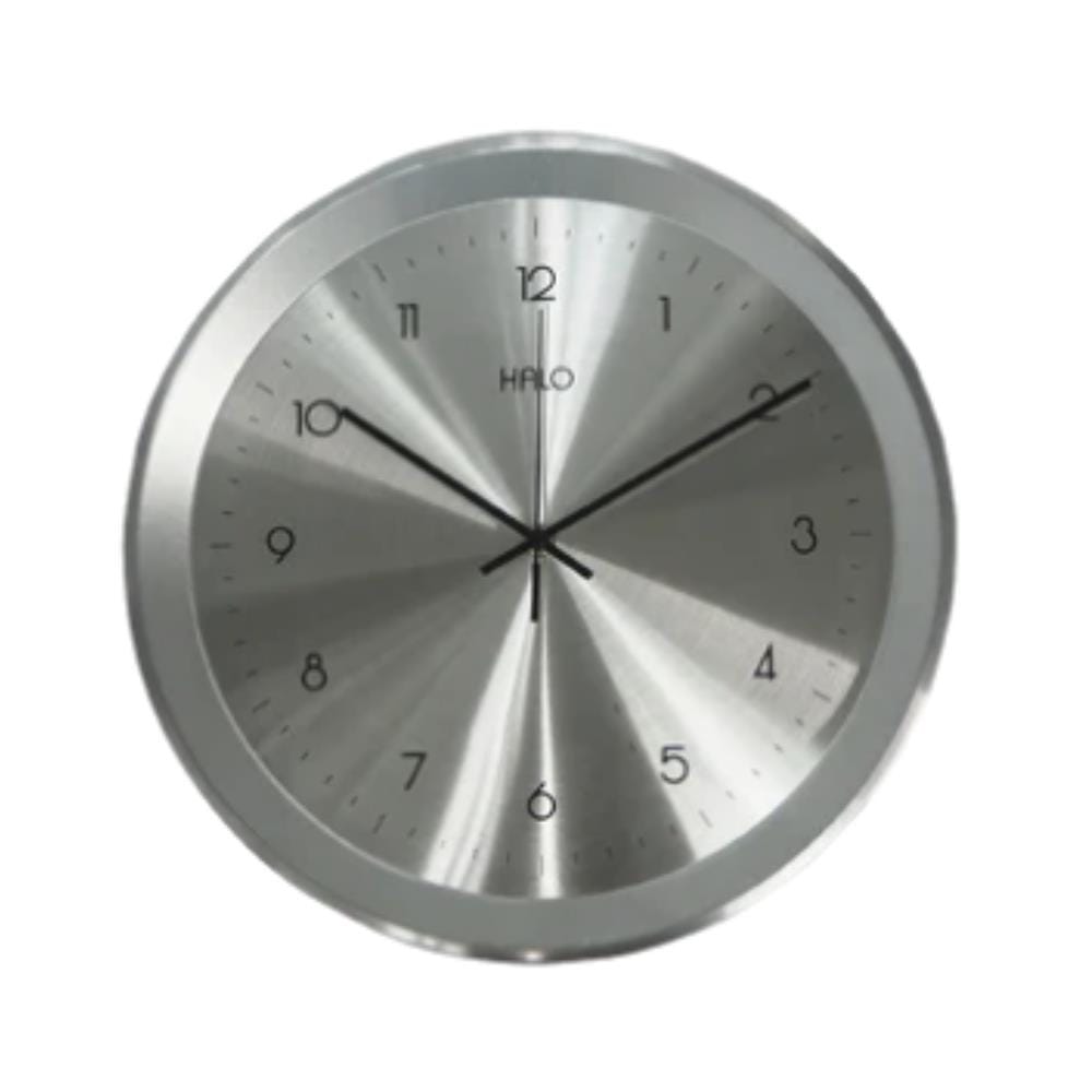 HALO WALL CLOCK 13 INCH SILVER ALUMINIUM