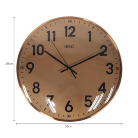 HALO WALL CLOCK 12 INCH ALUMINIUM ROSE GOLD