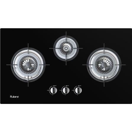 RUBINE GAS HOB RGH-CALDO3B-BL 5.2+2.0KW 3BURNERS 80CM