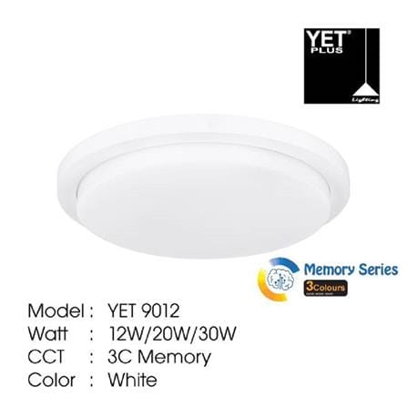 YETPLUS CEILING LAMP LED 9012 30W 3COLOR WHITE 12"