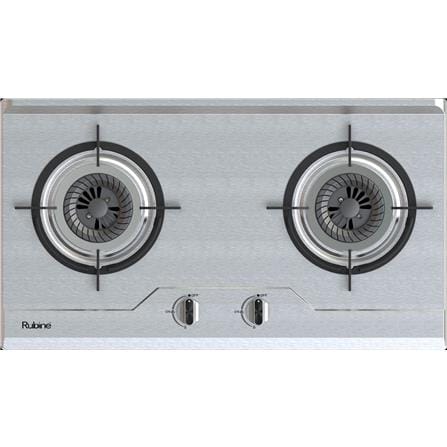 RUBINE GAS HOB RGH-CALDO2B-SS 2BURNERs STAINLESS STEEL 5.2KW 76CM