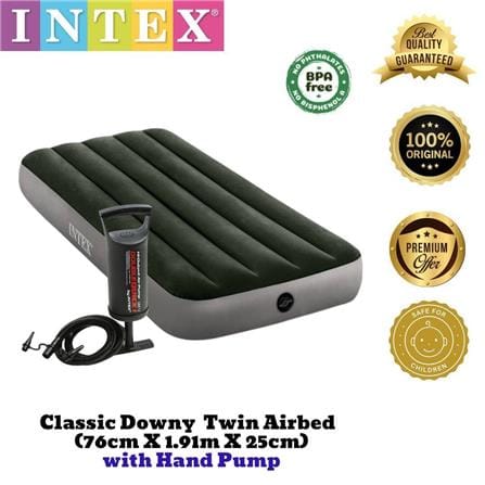 INTEX TWIN DURA-BEAM STANDARD PRESTIGE DOWNY AIRBED 64106 FOC AIR PUMP