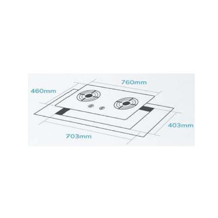 ELBA GAS HOB EGH-K8942G(BK) 2BURNER 5KW 76CM