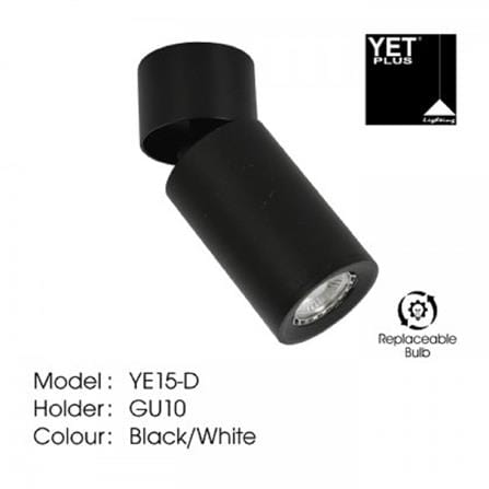 YETPLUS SURFACE TRACKLIGHT YE15-D GU10 ROUND BLACK