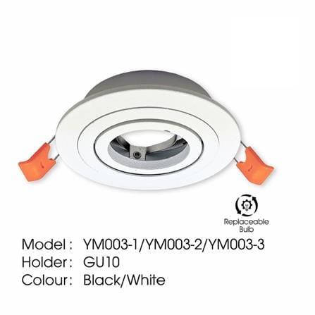YETPLUS RECESSED EYEBALL YM003-1 GU10 ROUND WHITE