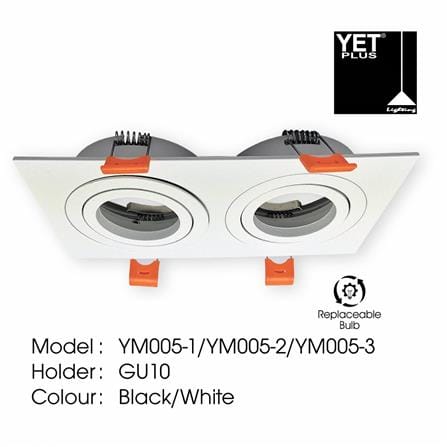 YETPLUS RECESSED EYEBALL YM005-2 GU10 SQUARE WHITE