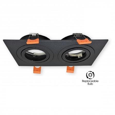 YETPLUS RECESSED EYEBALL YM005-2 GU10 SQUARE BLACK
