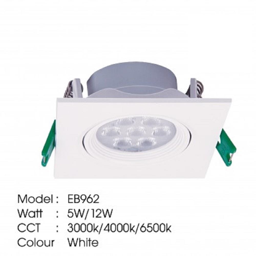 YETPLUS RECESSED EYEBALL LED EB962 5W COOL WHITE (4000K) SQUARE WHITE