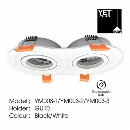 YETPLUS RECESSED EYEBALL YM003-2 GU10 ROUND WHITE