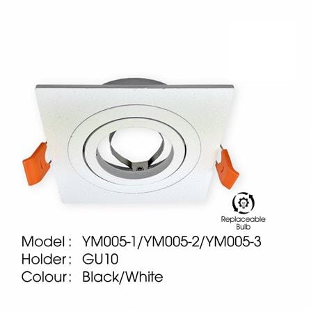 YETPLUS RECESSED EYEBALL YM005-1 GU10 SQUARE WHITE