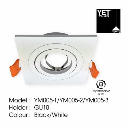 YETPLUS RECESSED EYEBALL YM005-1 GU10 SQUARE WHITE