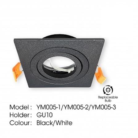 YETPLUS RECESSED EYEBALL YM005-1 GU10 SQUARE BLACK