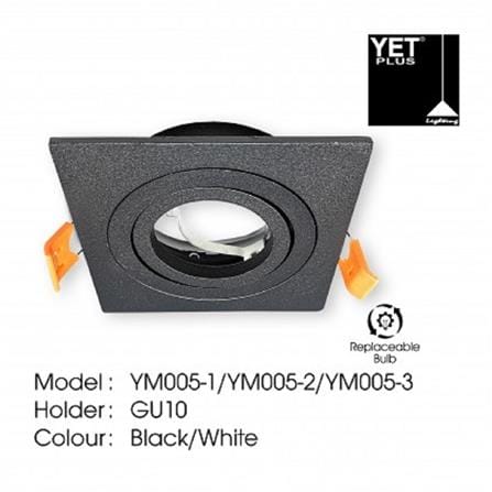 YETPLUS RECESSED EYEBALL YM005-1 GU10 SQUARE BLACK