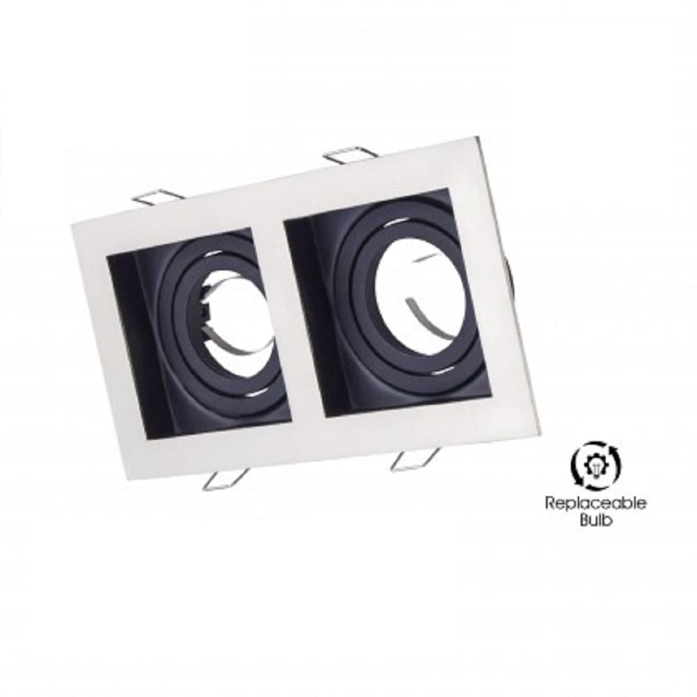 YETPLUS RECESSED EYEBALL YM53-2 GU10 SQUARE WHITE BLACK