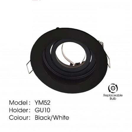YETPLUS RECESSED EYEBALL YM52-1 GU10 ROUND BLACK