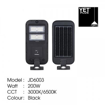 YETPLUS SOLAR ECO STREETLIGHT JD6003 200W WARM WHITE (3000K)