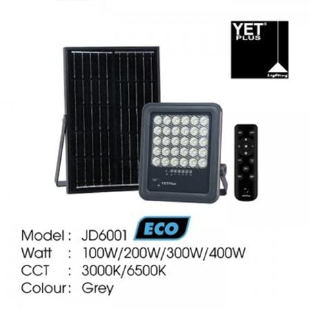 YETPLUS SOLAR ECO FLOODLIGHT JD6001 200W DAYLIGHT (6500K)