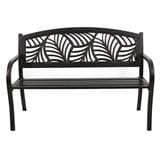 PATIO IRON BENCH SPRING EVELYN PALM BRONZE
