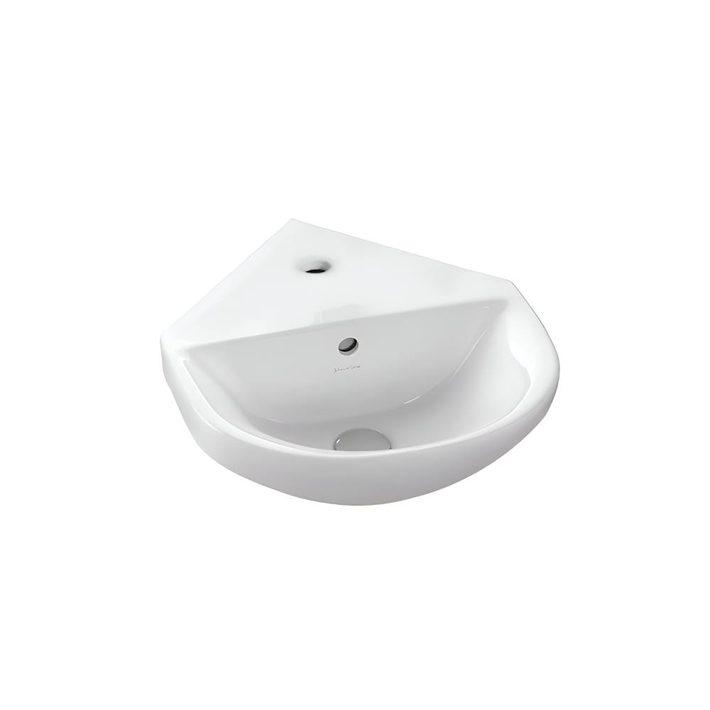 JOHNSON SUISSE WINDSOR CORNER WALL HUNG BASIN SET - WBAAWC100WW WHITE