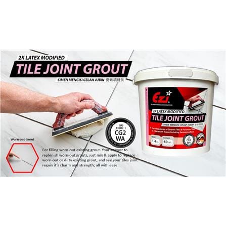 EZI EZI2K LATEX MODIFIED TILE JOINT GROUT WHITE 301 1.4KG