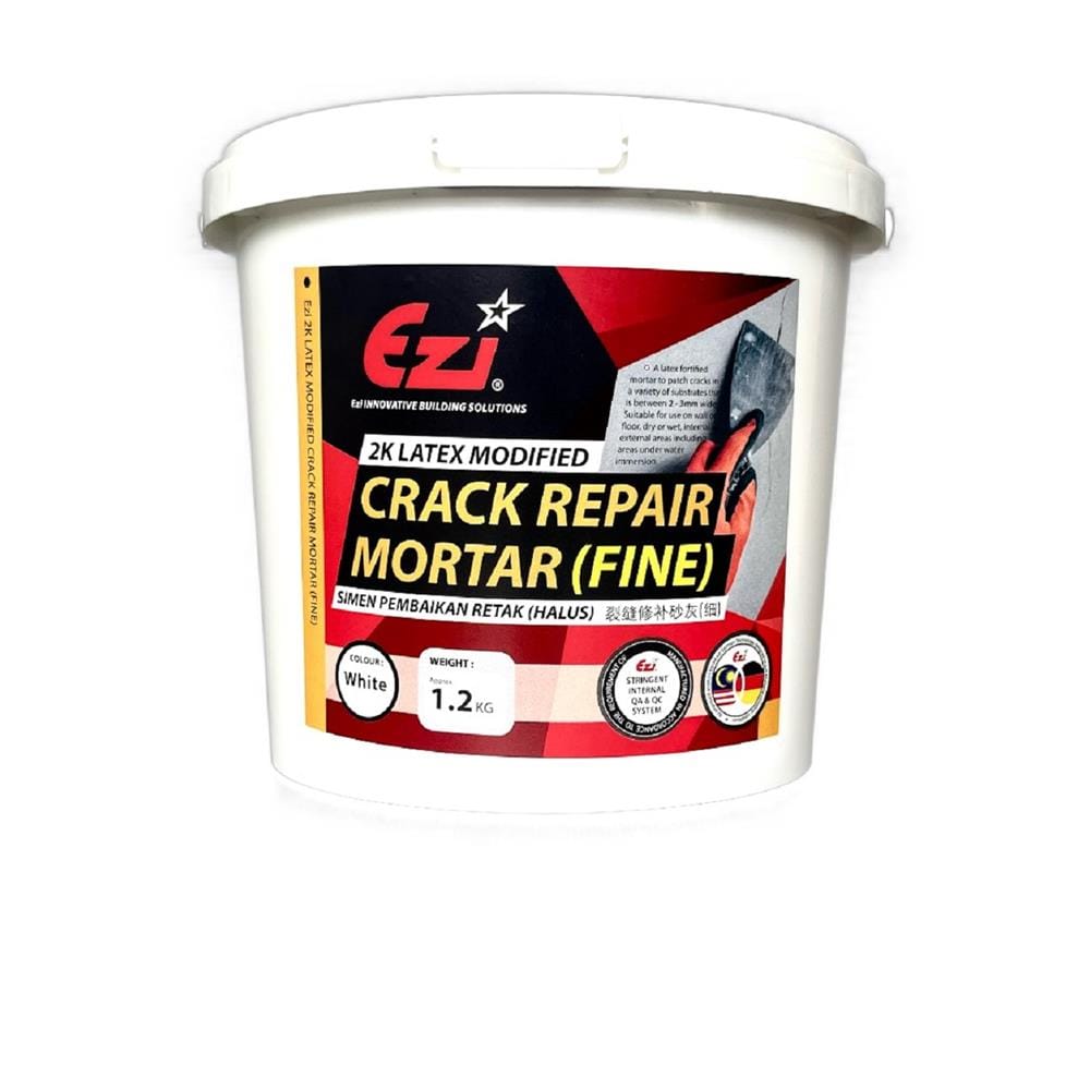 EZI EZI2K LATEX MODIFIED CRACK REPAIR MORTAR FINE WHITE 1.2KG
