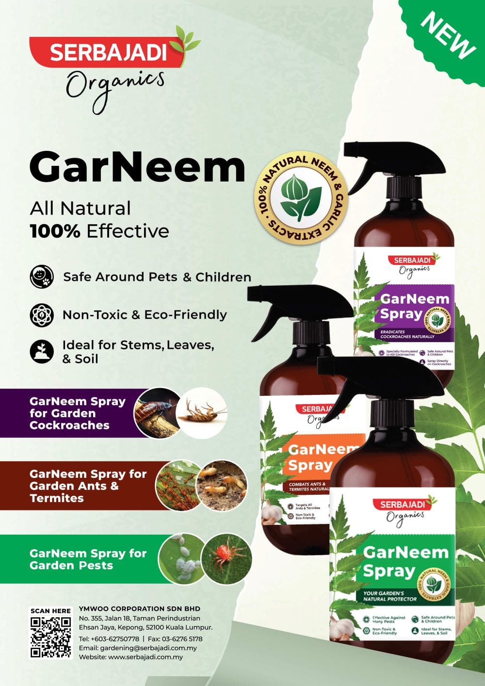 SERBAJADI GARNEEM SPRAY FOR GARDEN PESTS (500ML)