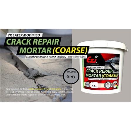 EZI EZI2K LATEX MODIFIED CRACK REPAIR MORTAR COURSE GREY 1.2KG