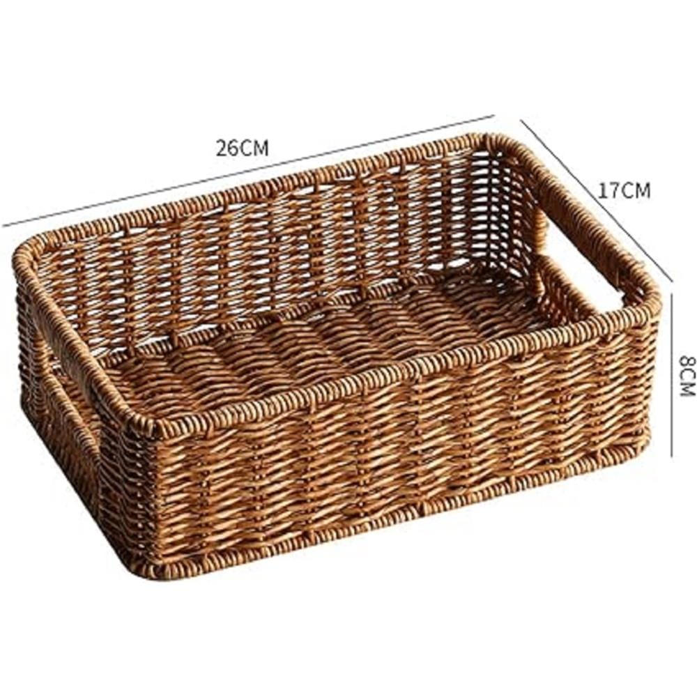CLOTH BASKET SQUARE SAAN S 26X17X8CM BROWN PLIM TG52059