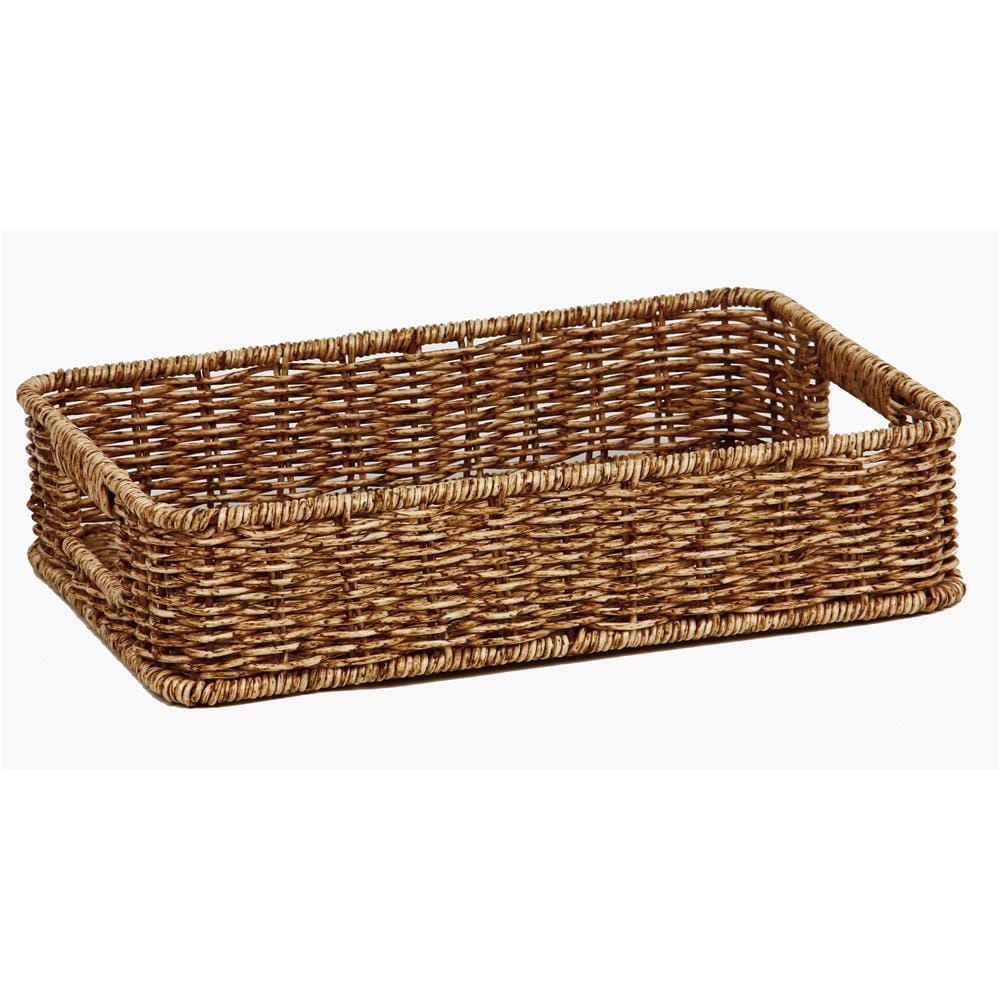 CLOTH BASKET SQUARE SAAN M 35.5X26X8CM L BROWN PLIM