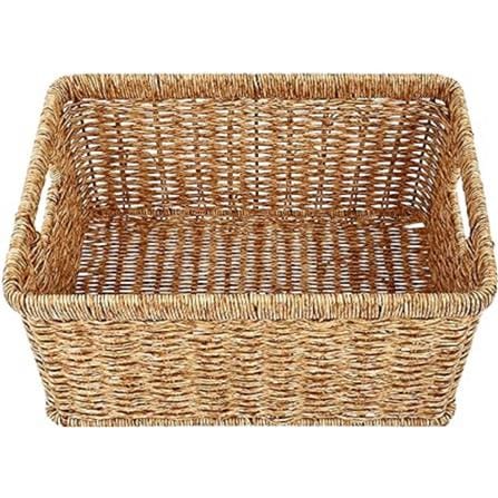 CLOTH BASKET TALL SQUARE SAAN S 27.5X18X14CM BROWN PLIM