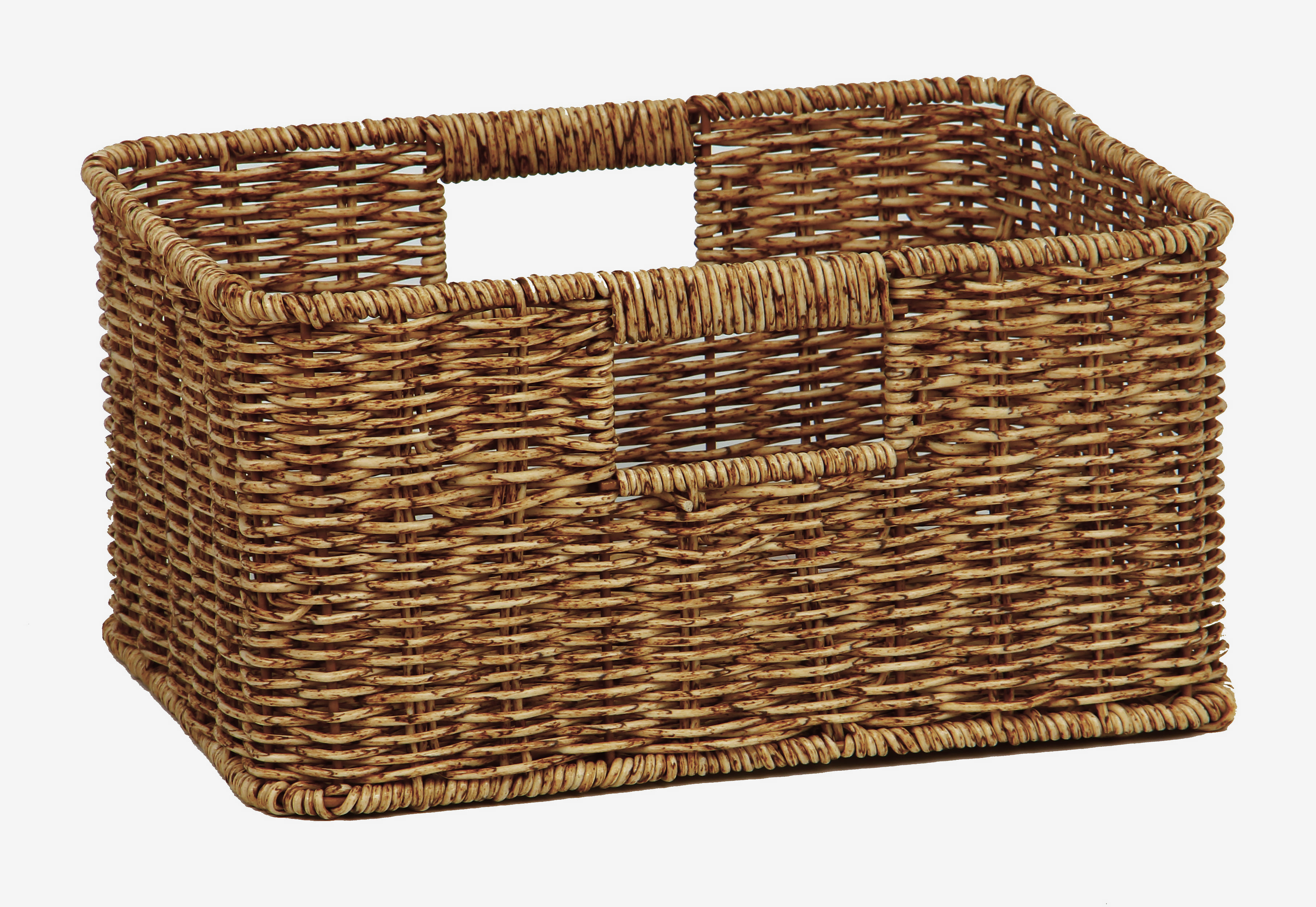 CLOTH BASKET TALL SQUARE SAAN M 31X22X15.5CM BROWN PLIM TG52056