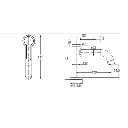 JOHNSON SUISSE MURANO 1/2" QUARTER TURN BASIN PILLAR TAP WBFA301415SS