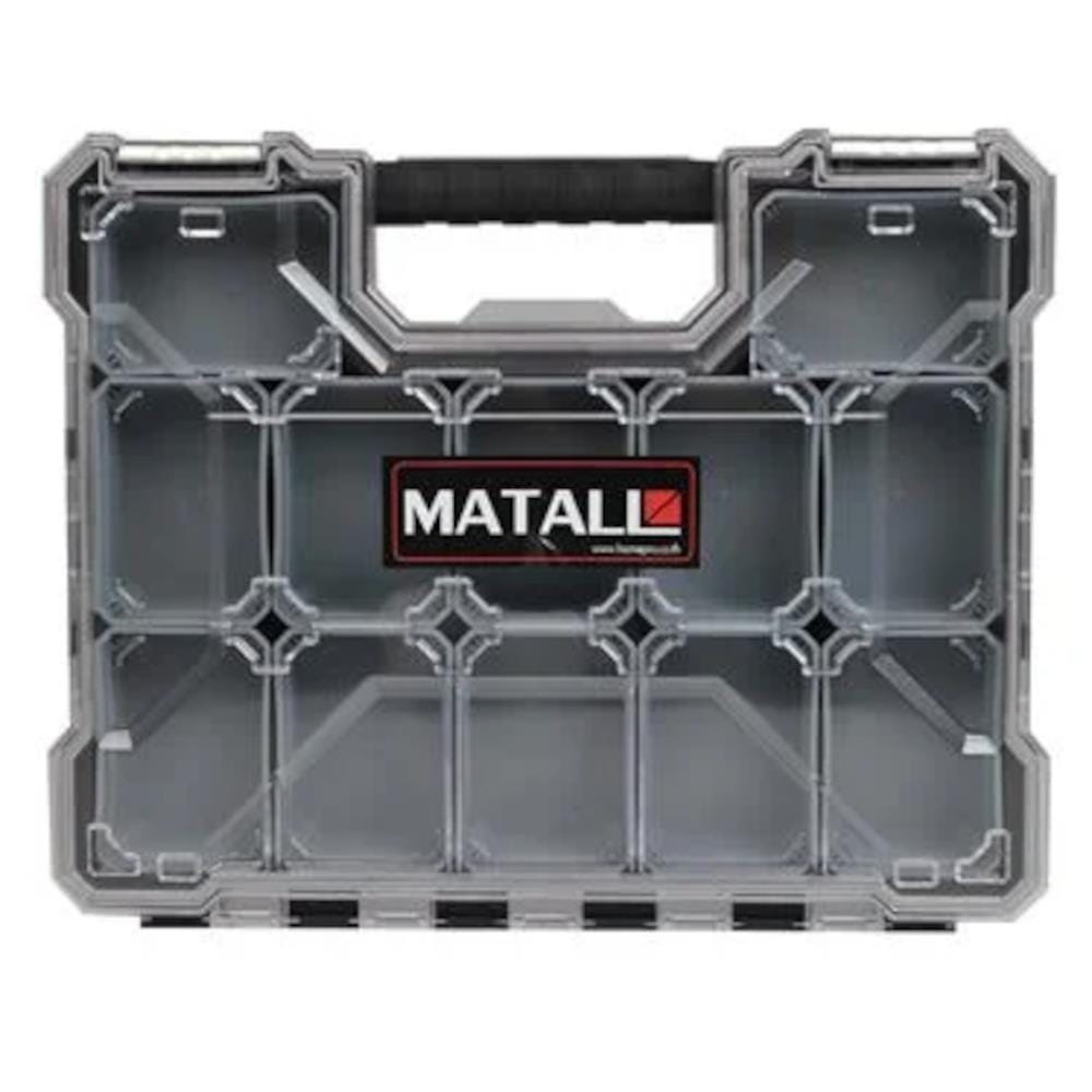 MATALL TOOL STORAGE BOX DIY HL-3086-F 12 SLOTS GREY