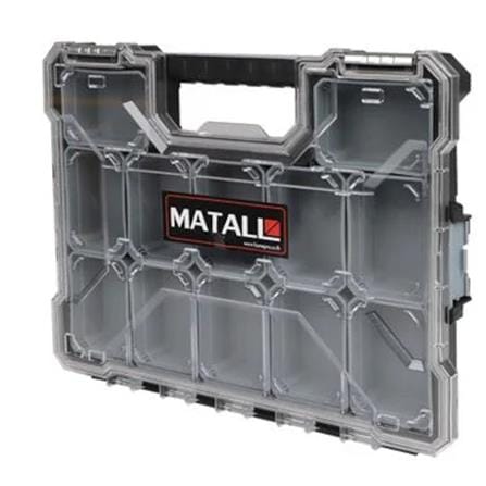 MATALL TOOL STORAGE BOX DIY HL-3086-F 12 SLOTS GREY