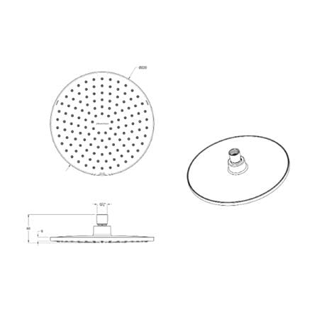 JOHNSON SUISSE ATLANTIC FIXED SHOWER HEAD H220XW220XD60 MM WBFA301633CP